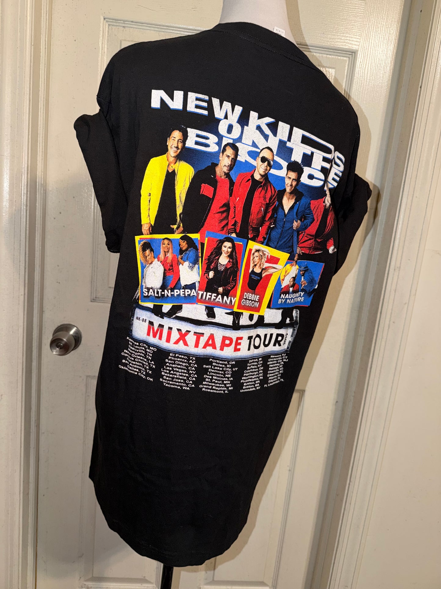 New Kids on the Block Double Sided Oversized Distressed Tee