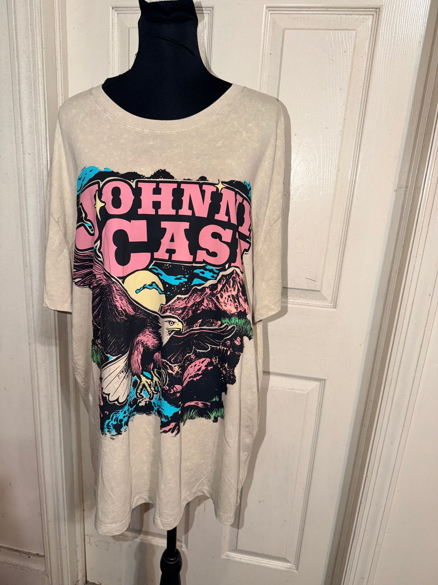 Johnny Cash Double Sided Oversized Distressed Tee