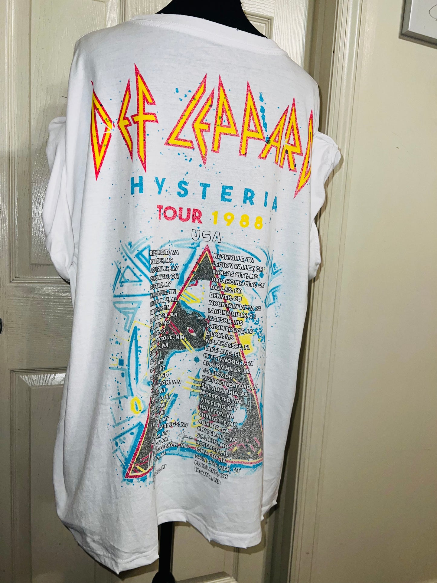 Def Leppard Double Sided Oversized Distressed Tee