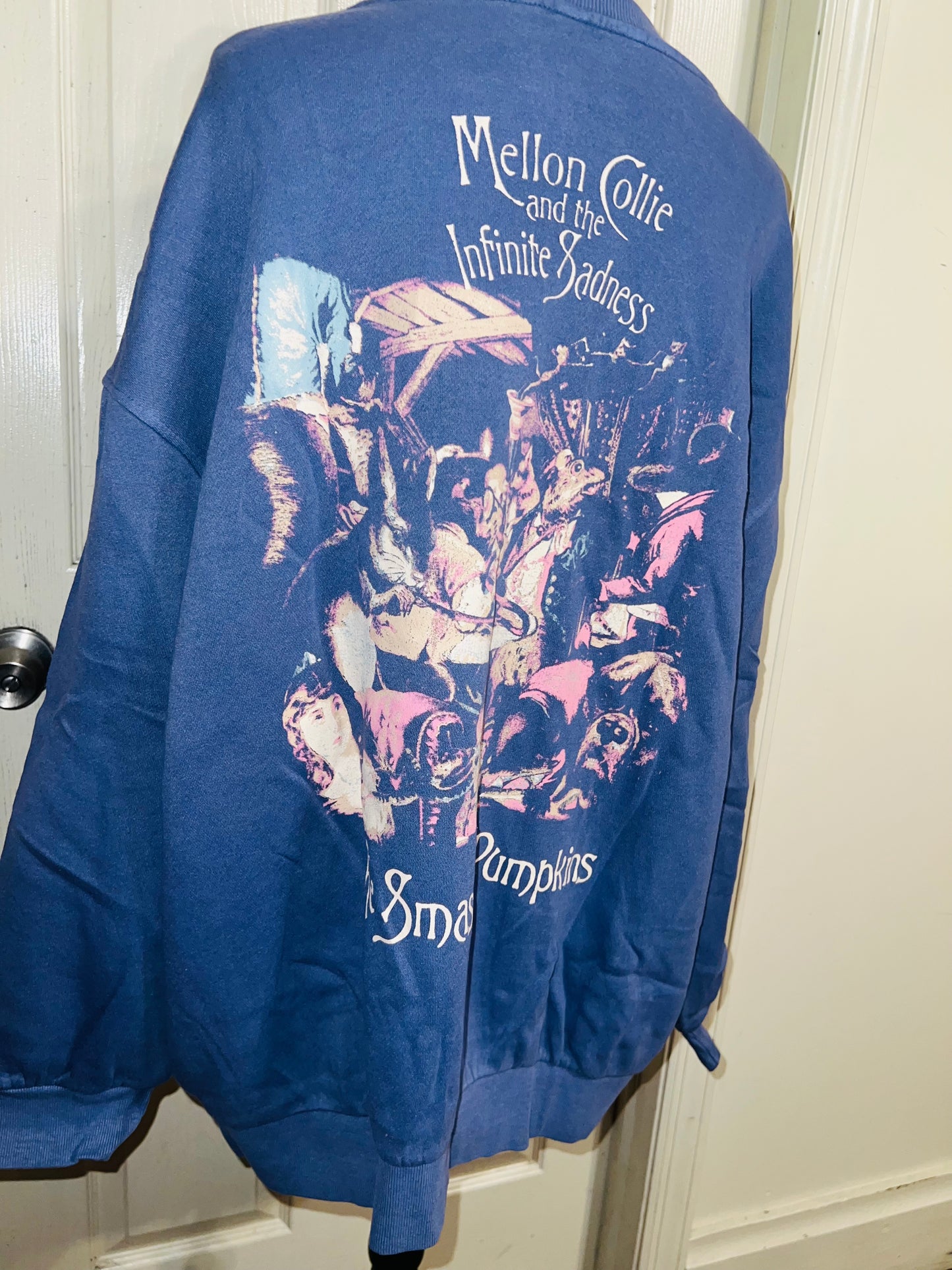 The Smashing Pumpkins Double Sided Oversized Distressed Sweatshirt