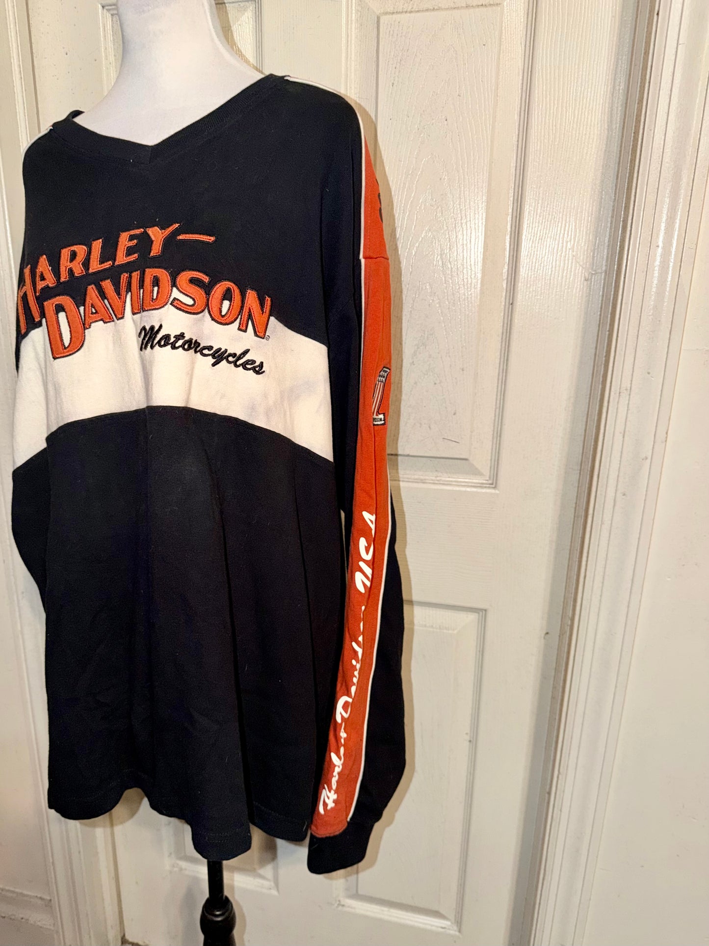 Harley Davidson Double Sided Oversized Distressed Vintage Jersey Sweatshirt