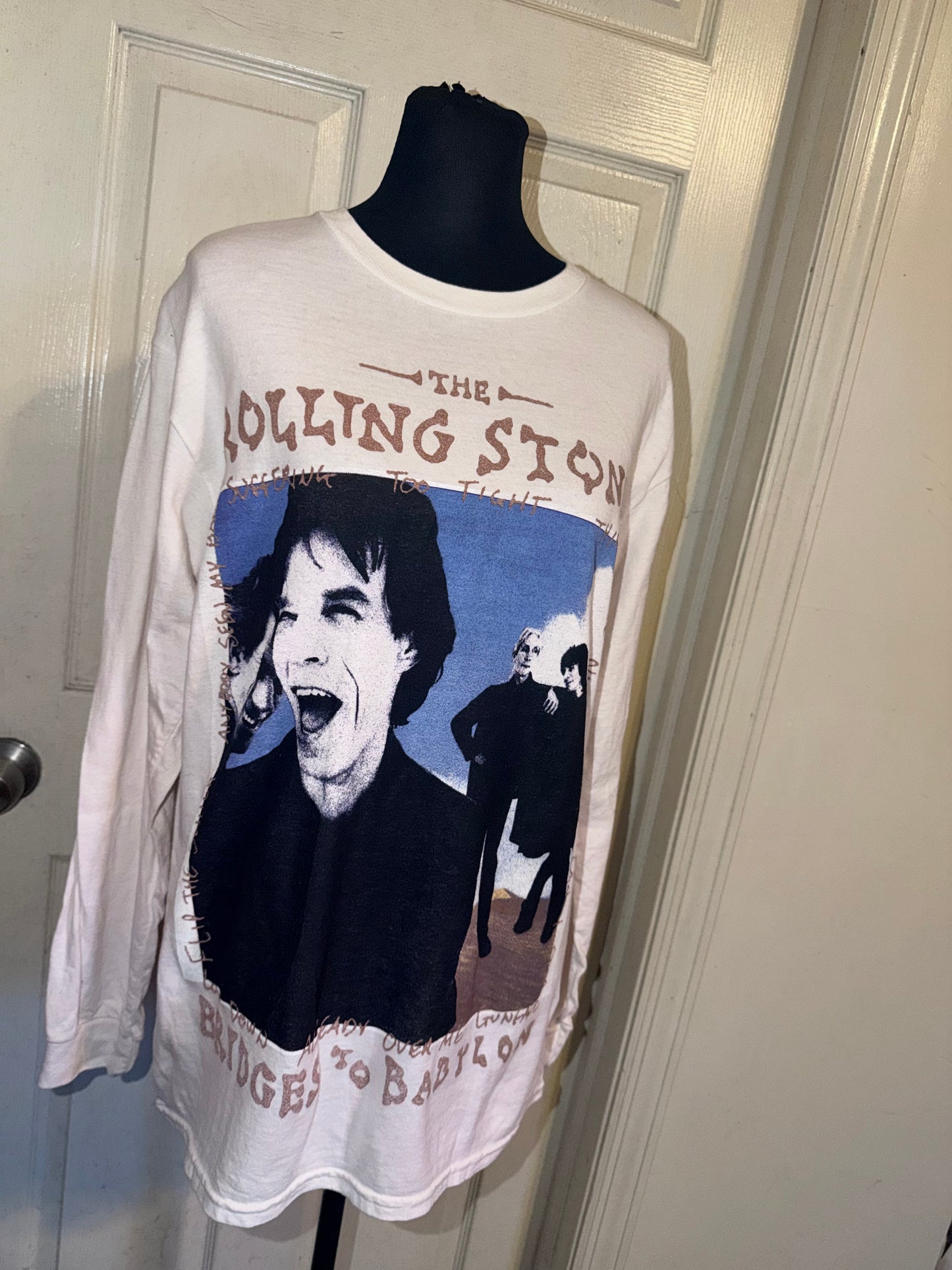 The Rolling Stones Oversized Distressed Long Sleeve Tee