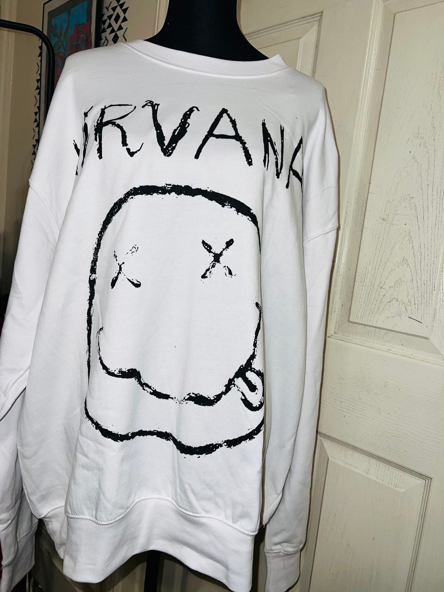 Nirvana Oversized Distressed Sweatshirt