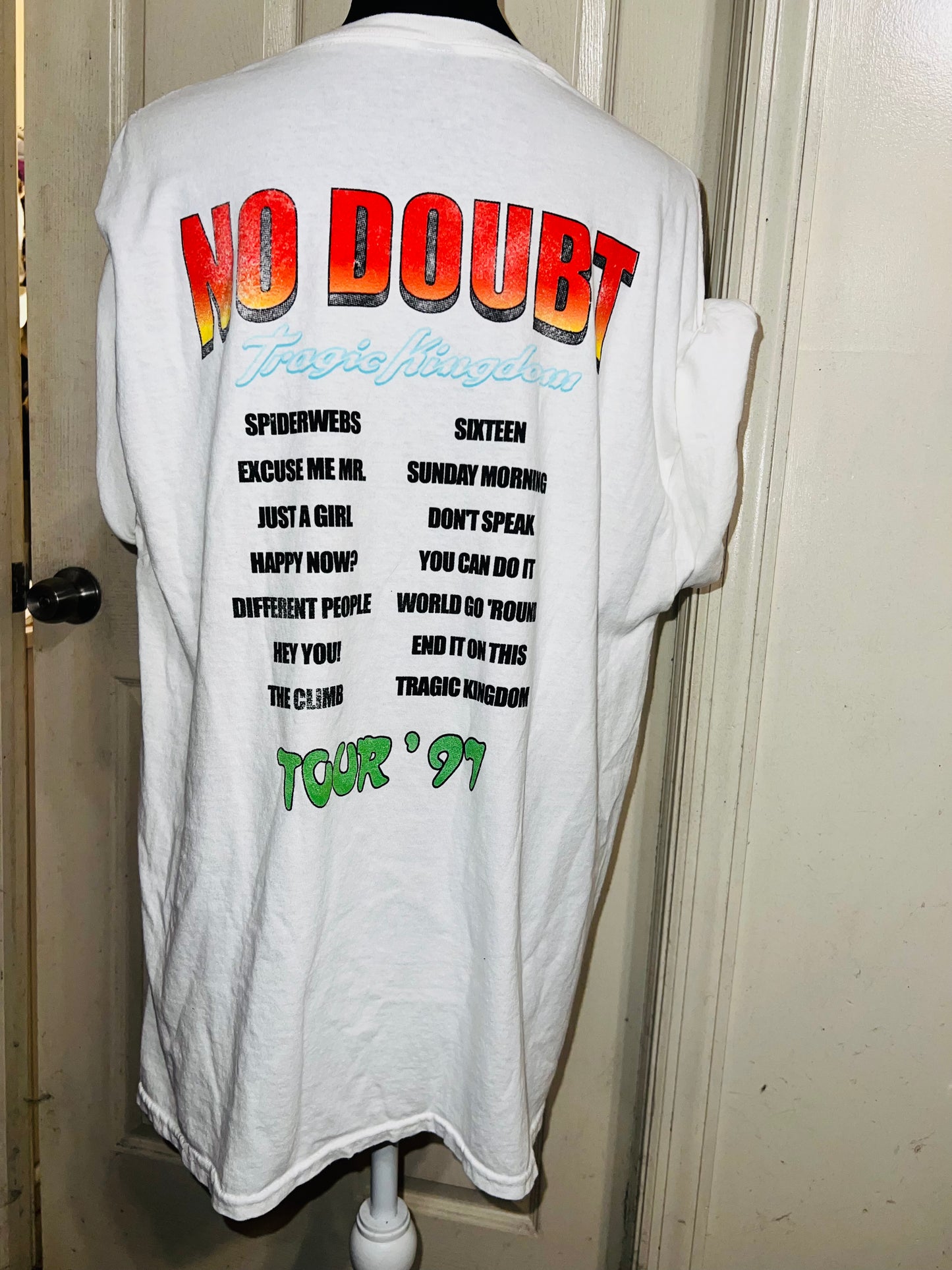 No Doubt Double Sided Oversized Distressed Tee