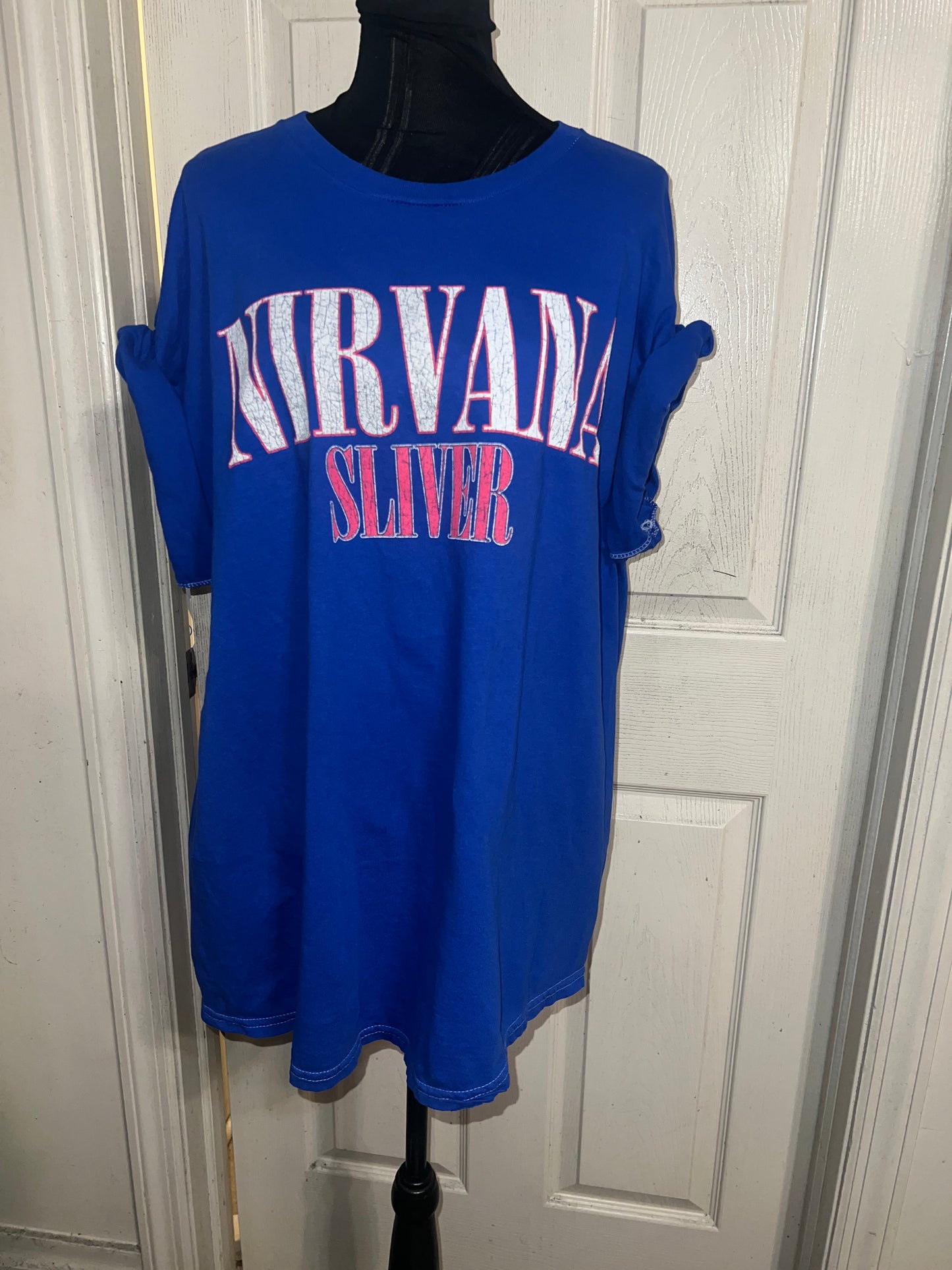 Nirvana Double Sided Oversized Distressed Tee