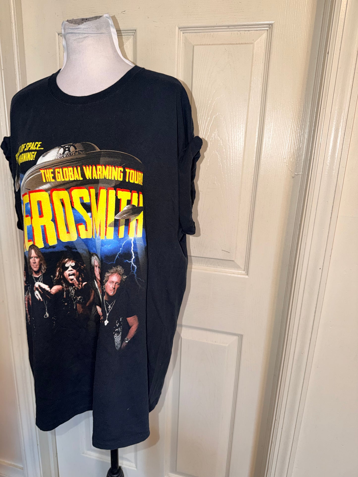 Aerosmith Double Sided Vintage Oversized Distressed Tee