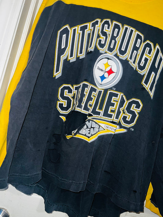Pittsburgh Steelers Vintage Long Sleeve/Sweatshirt Naturally Distressed