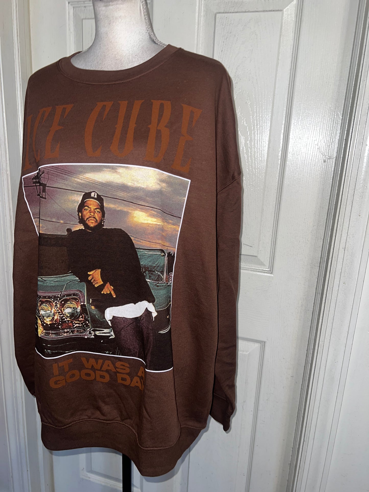 Ice Cube Oversized Distressed Sweatshirt