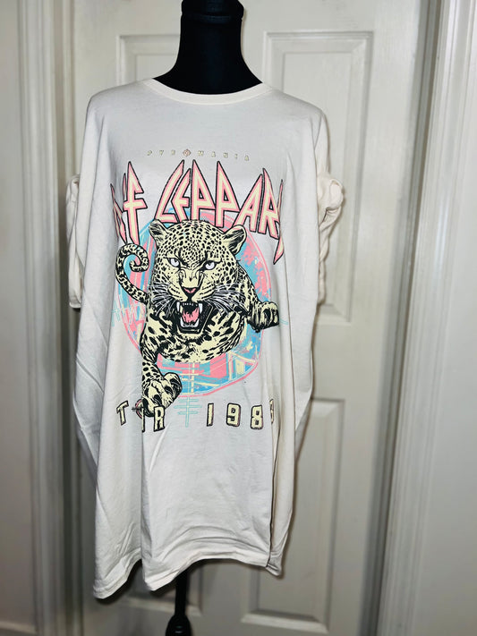 Def Leppard Double Sided Oversized Distressed Tee