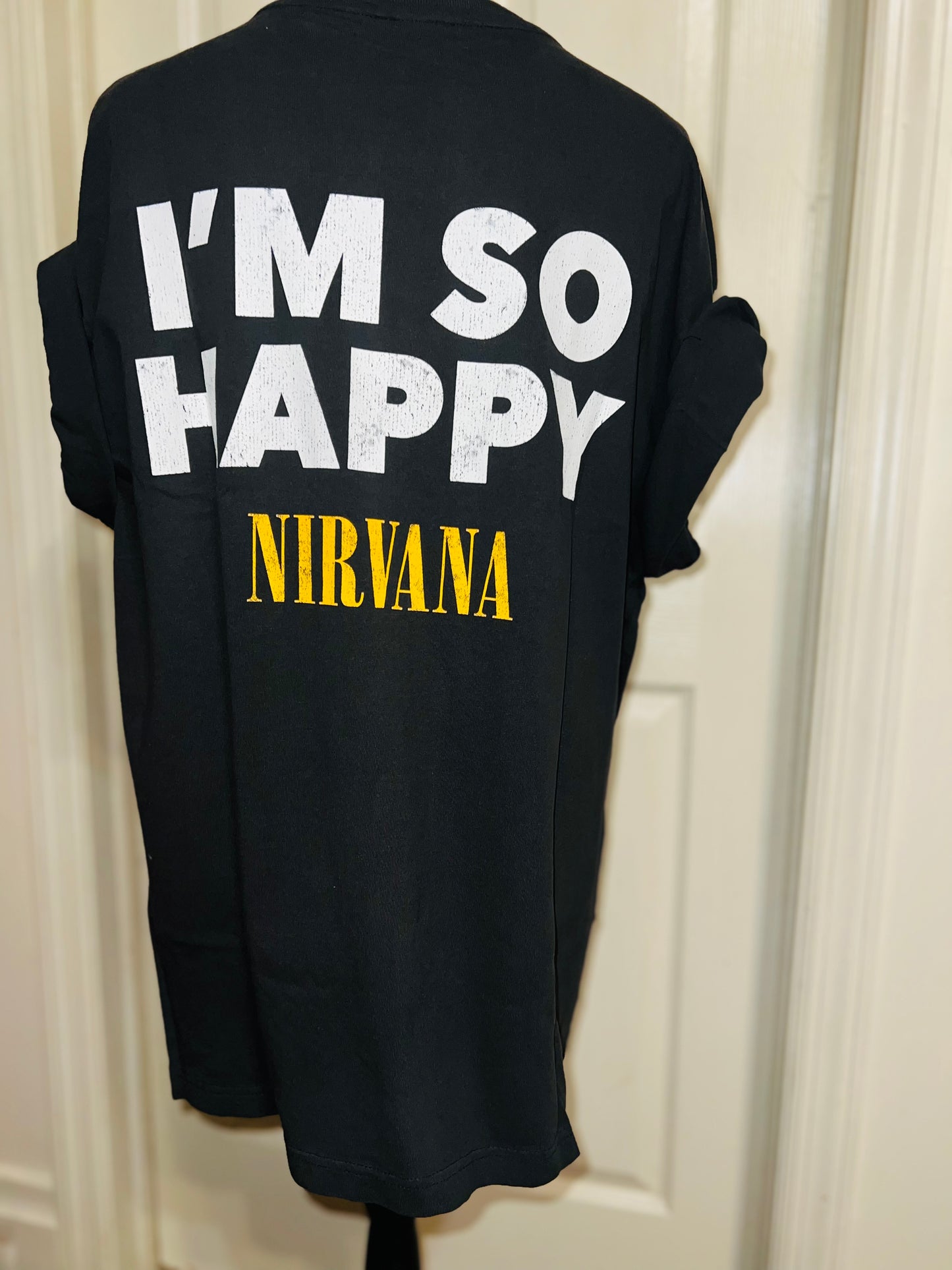 Nirvana Double Sided Oversized Distressed Tee