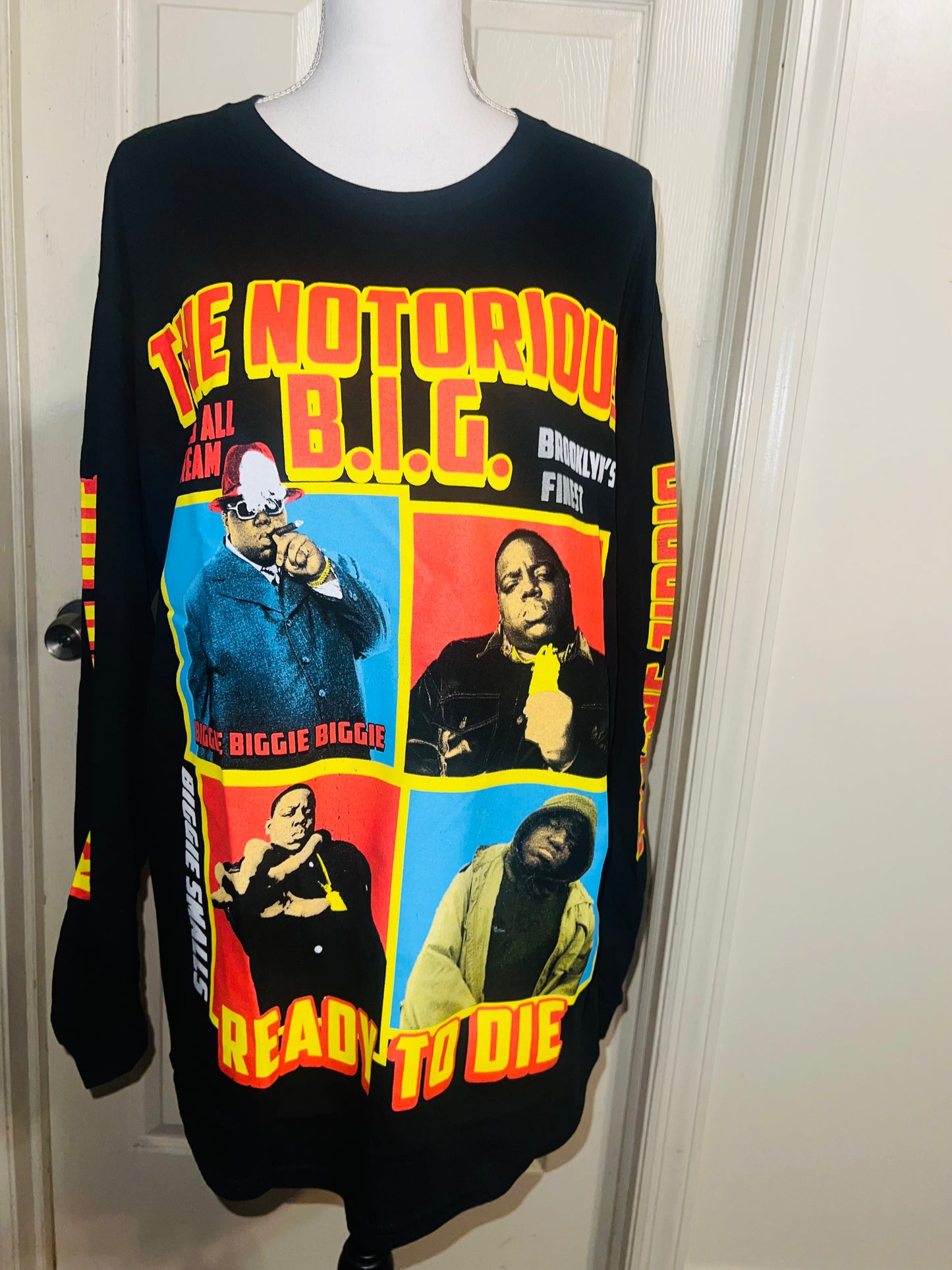 Notorious B.I.G. Oversized Distressed Long Sleeve Tee