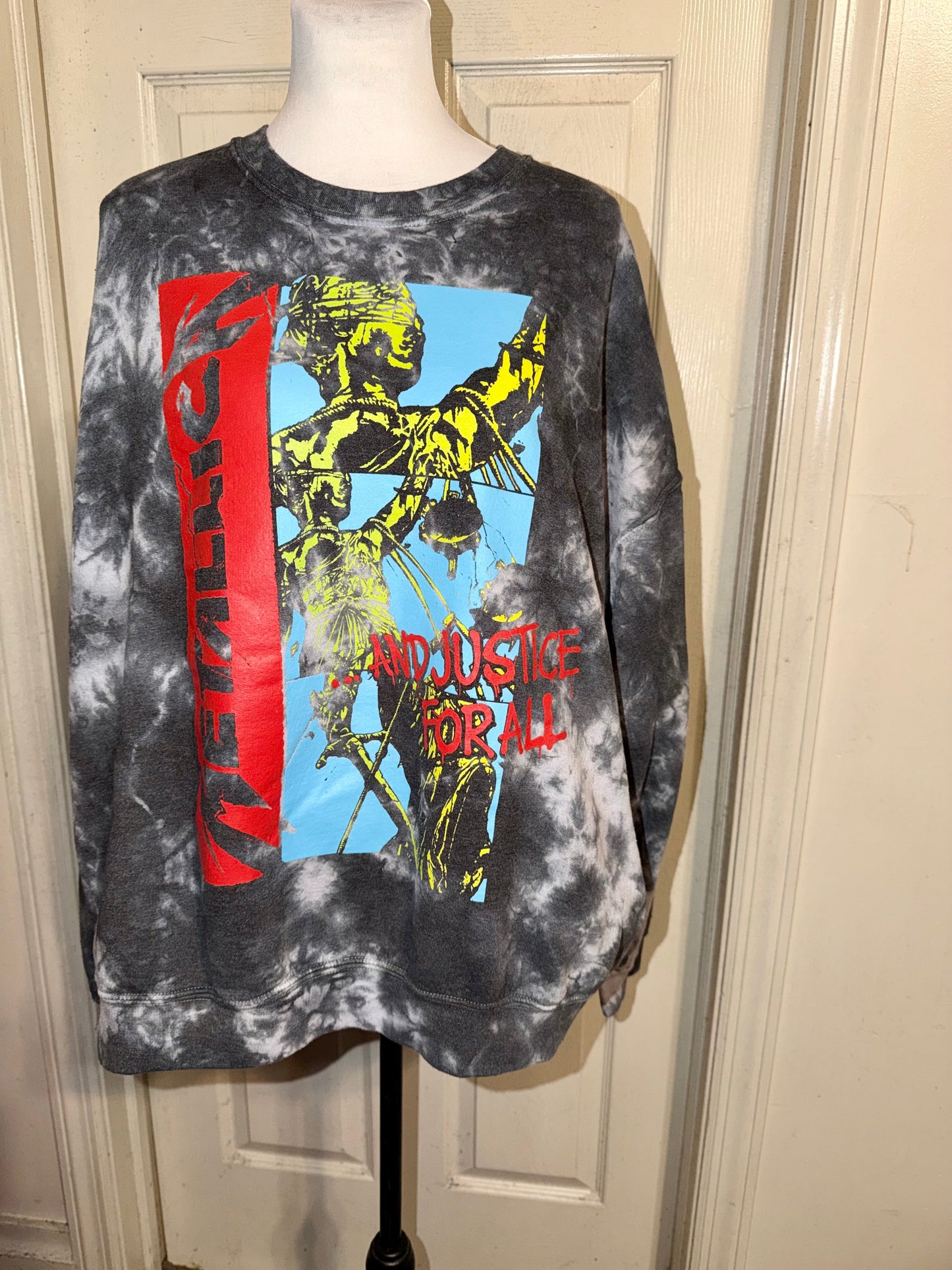 Metallica Double Sided Oversized Distressed Sweatshirt