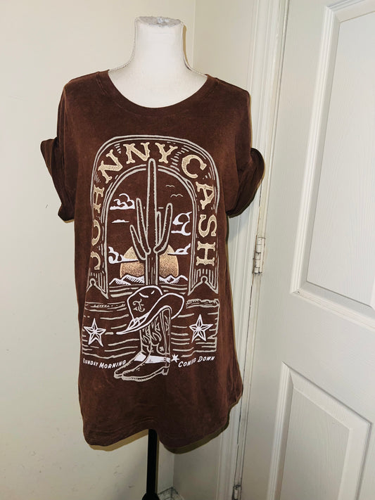 Johnny Cash Double Sided Oversized Distressed Tee
