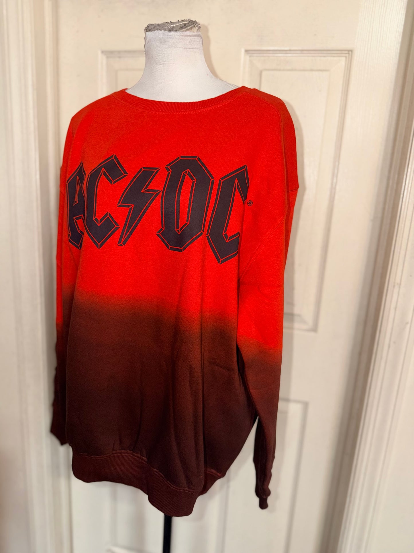 AC/DC Oversized Distressed Sweatshirt