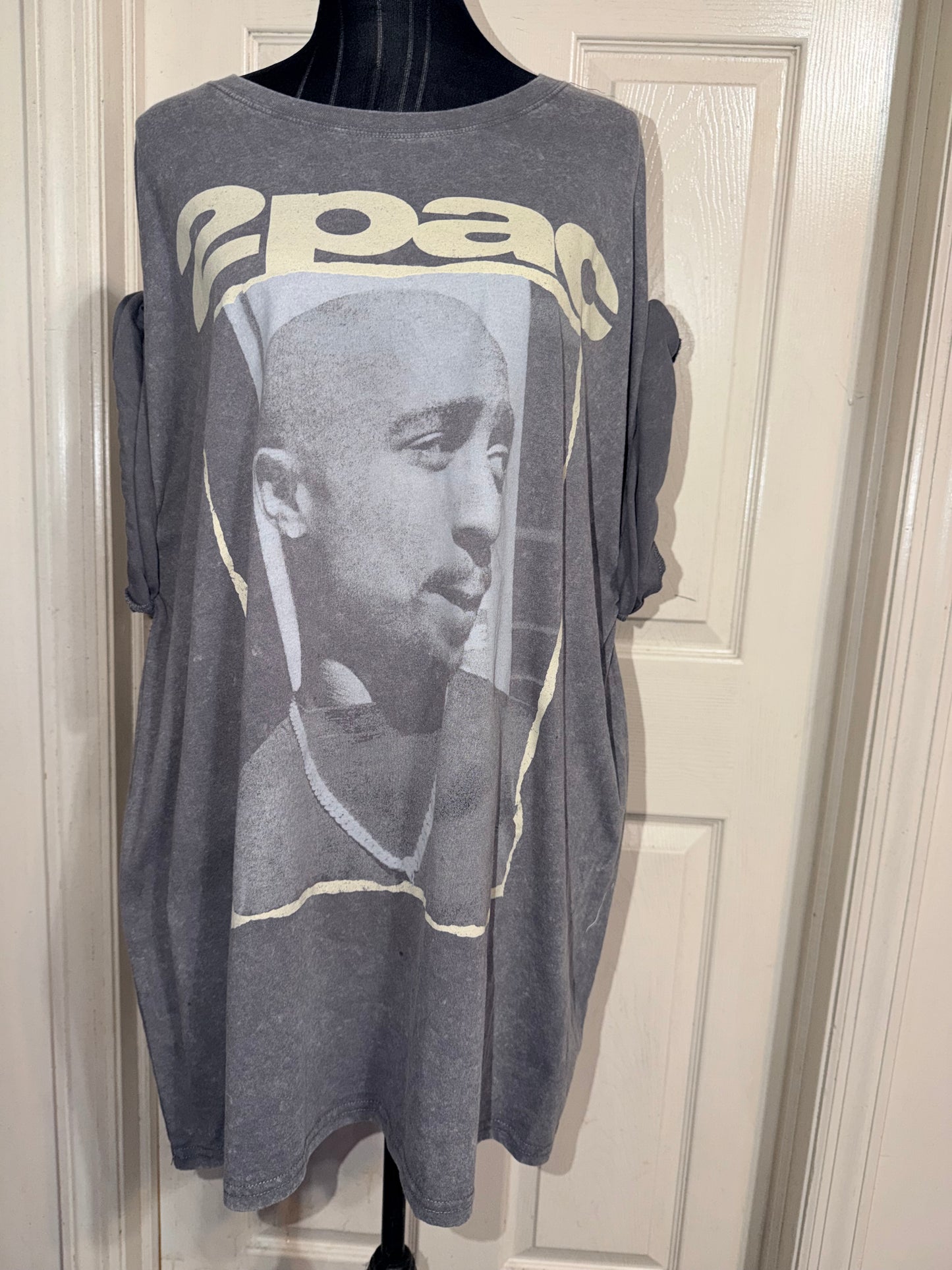Tupac Double Sided Oversized Distressed Tee
