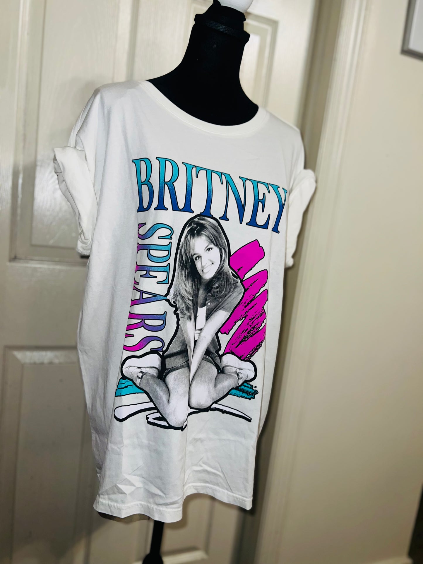 Britney Spears Oversized Distressed Tee