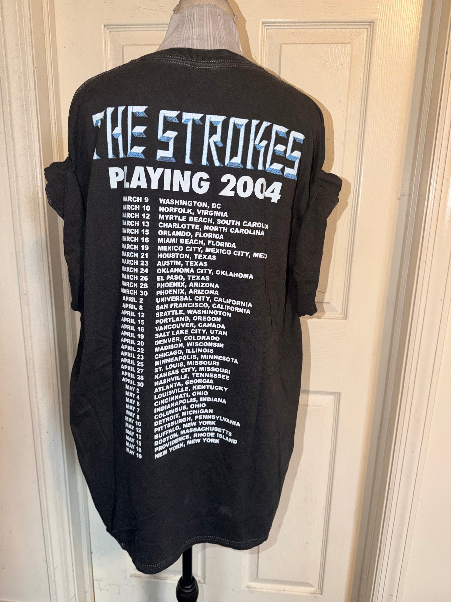 The Strokes Double Sided Oversized Distressed Tee