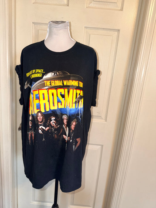 Aerosmith Double Sided Vintage Oversized Distressed Tee