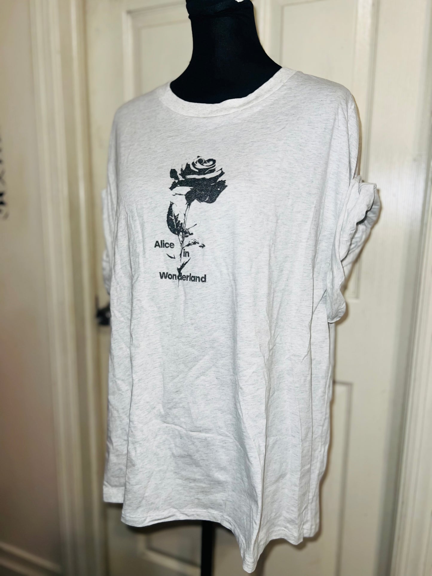 Alice in Wonderland Double Sided Oversized Distressed Tee