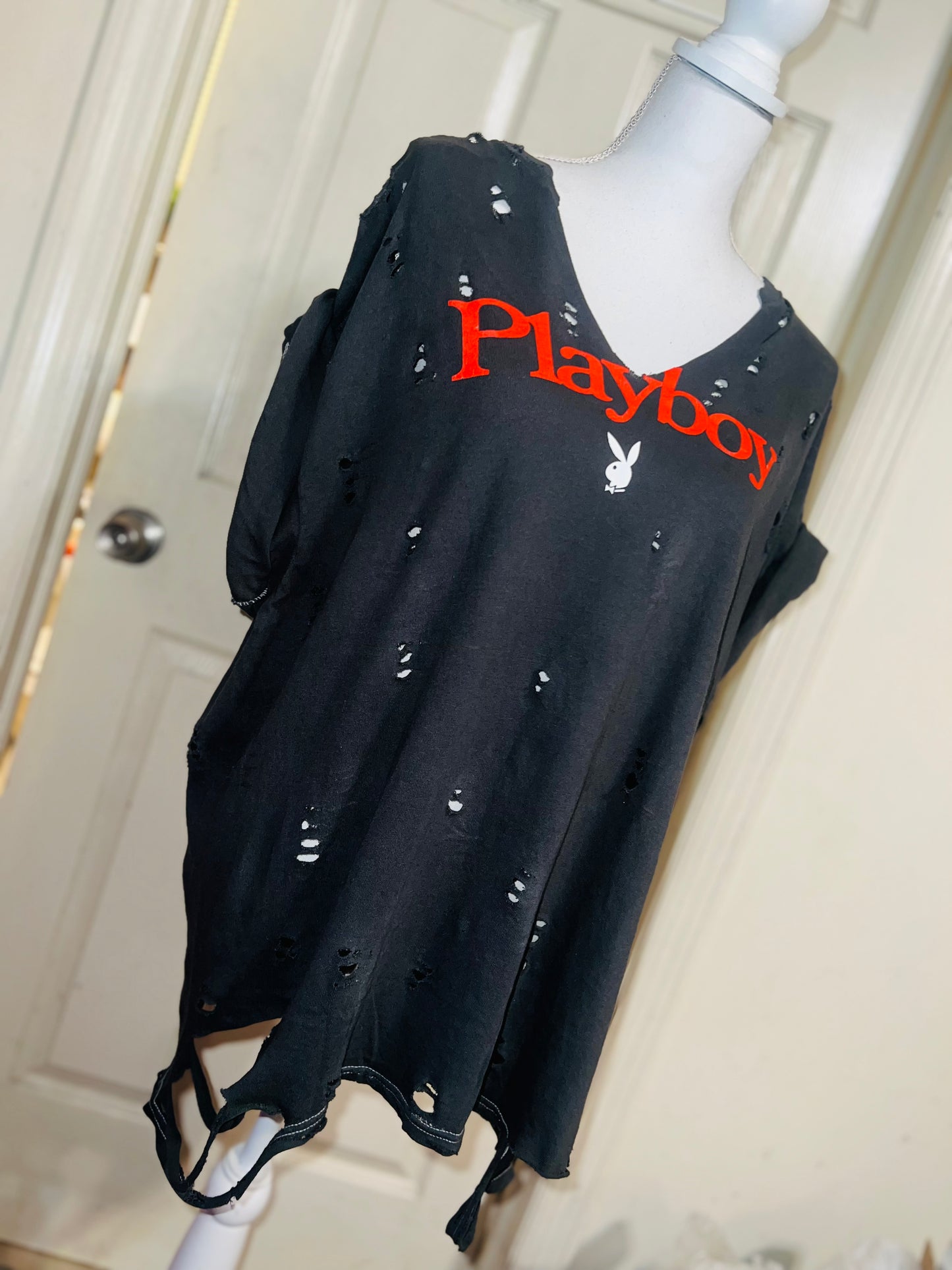 Playboy Double Sided Oversized Distressed Tee