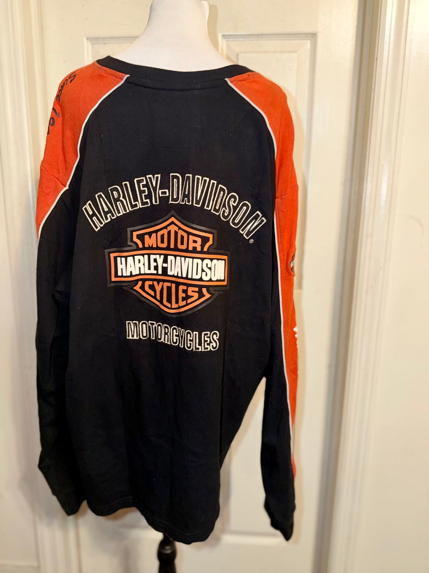 Harley Davidson Double Sided Oversized Distressed Vintage Jersey Sweatshirt