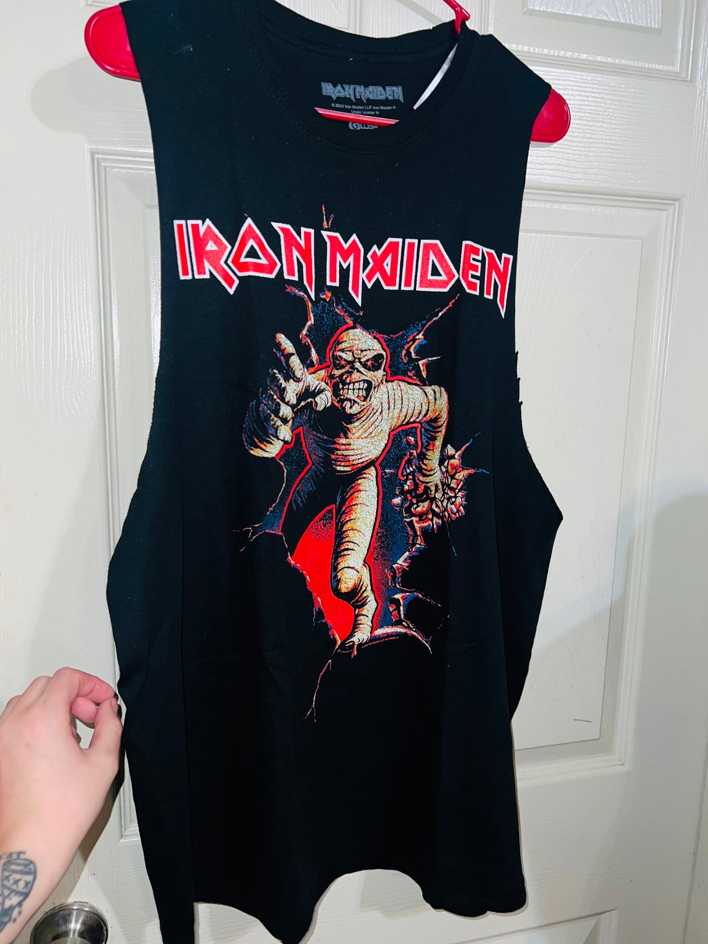 Iron Maiden Oversized Distressed Muscle Tee