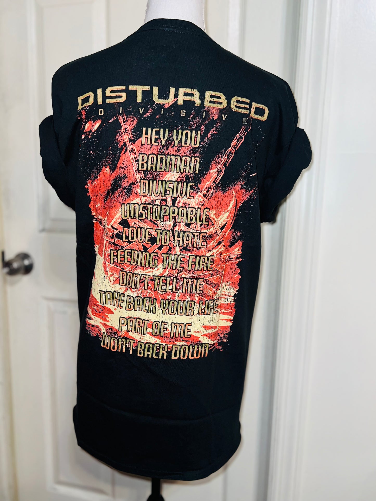 Disturbed Double Sided Oversized Distressed T-Shirt