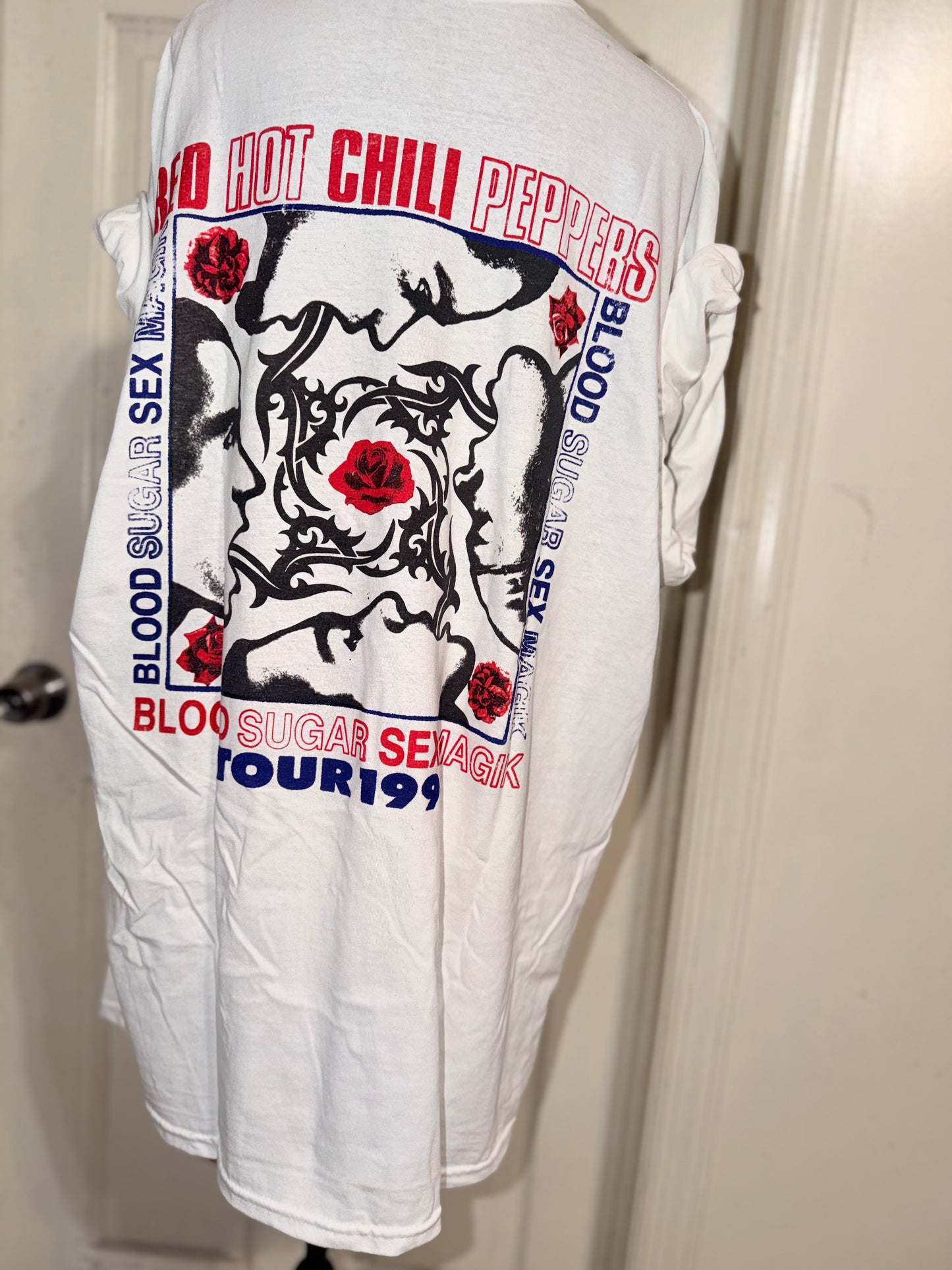 Red Hot Chili Peppers Double Sided Oversized Distressed Tee