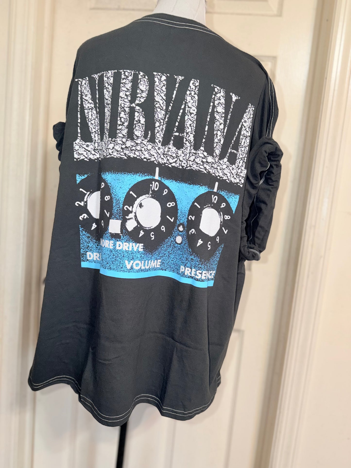 Nirvana Double Sided Oversized Distressed Tee