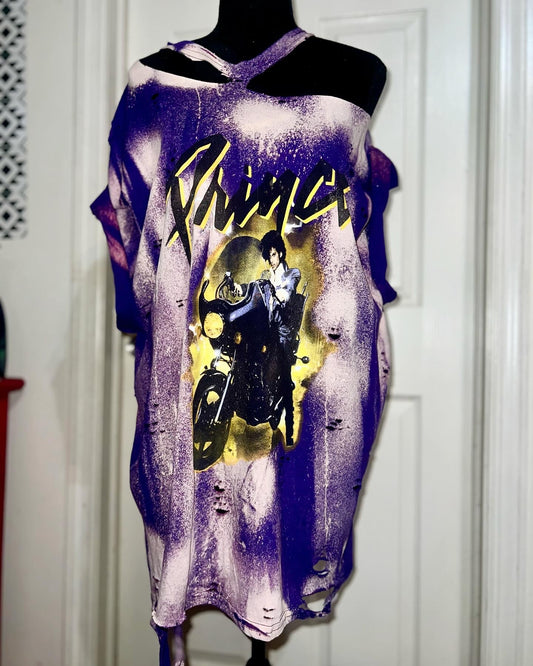 Prince Bleached Oversized Diss. Tee