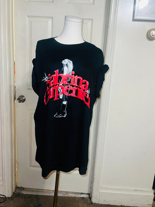 Sabrina Carpenter Oversized Distressed Tee