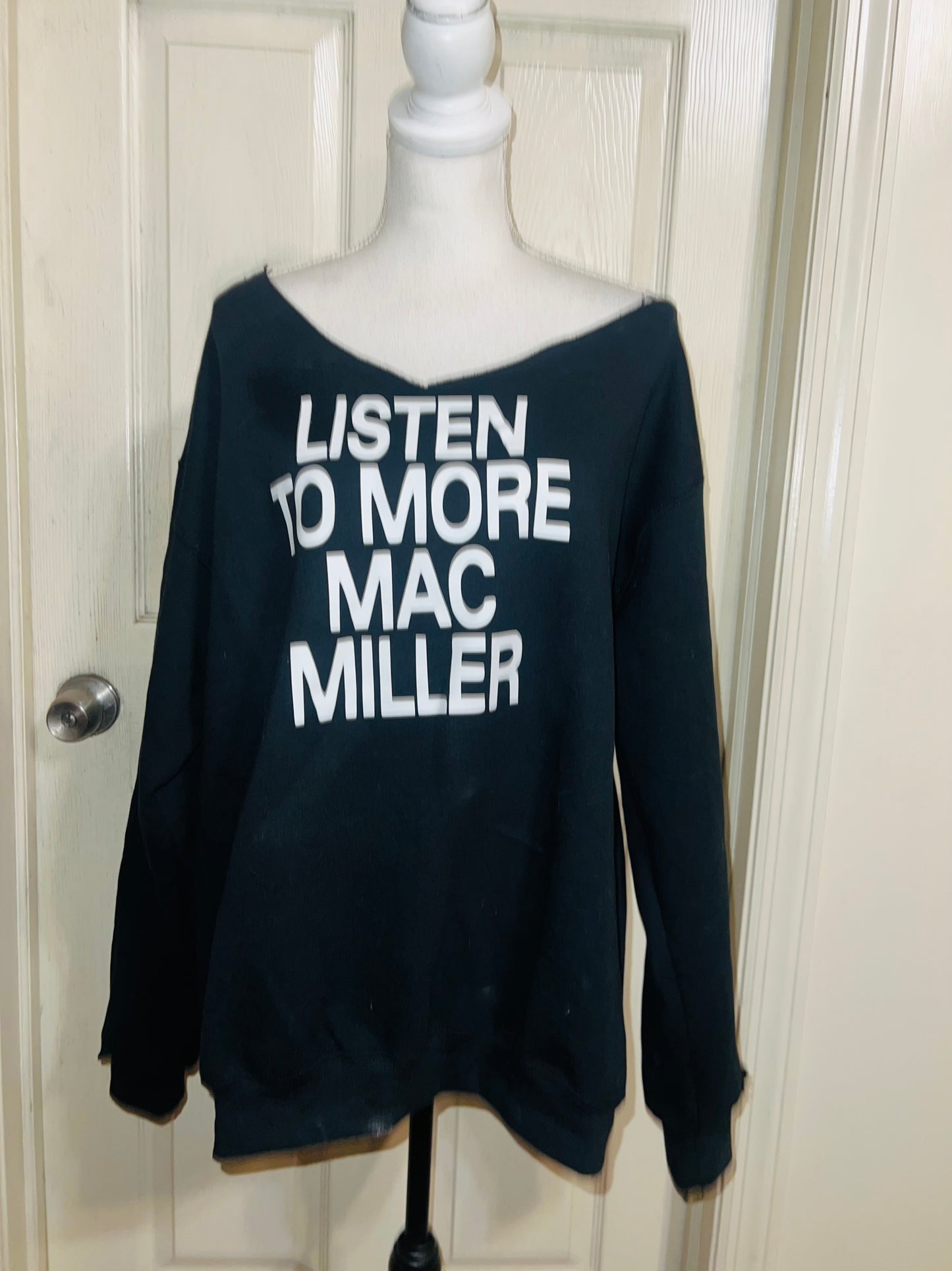 Mac Miller Oversized Distressed Sweatshirt