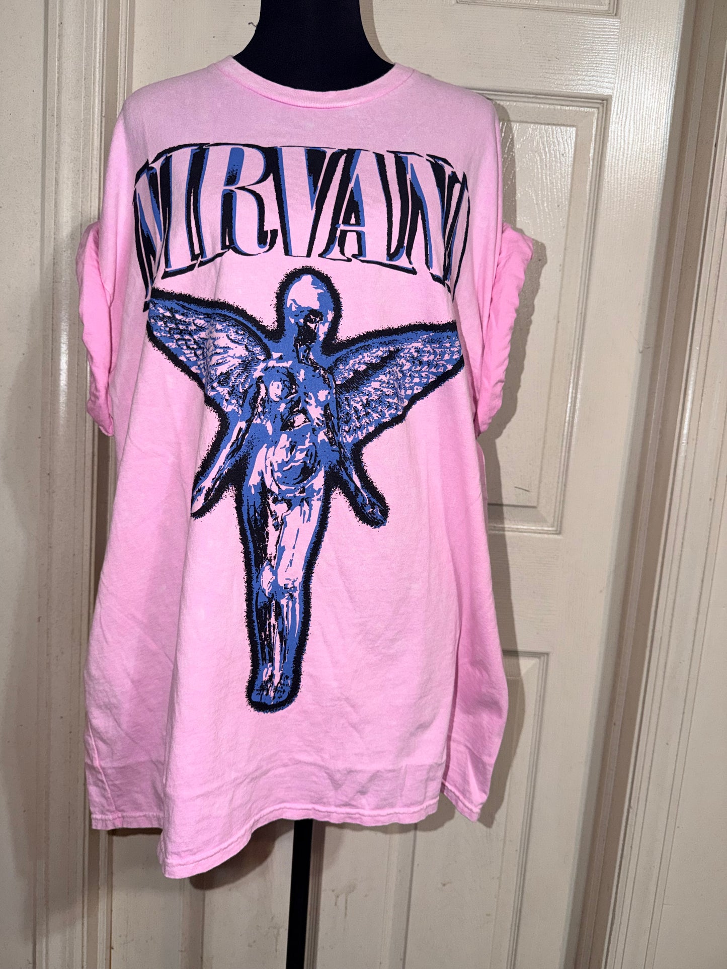 Nirvana Double Sided Oversized Distressed Tee