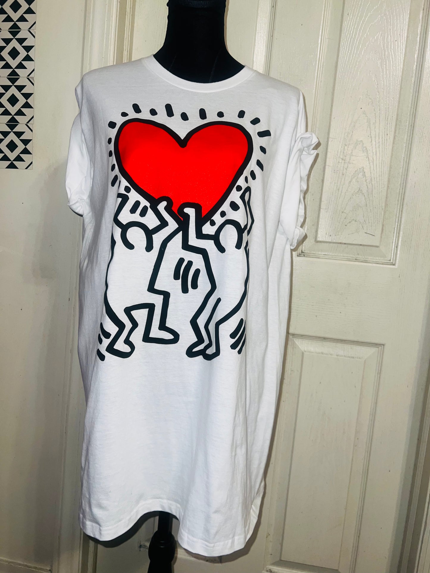 Keith Haring Oversized Distressed Tee