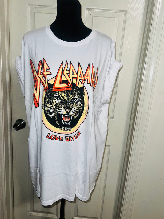 Def Leppard Oversized Distressed Tee
