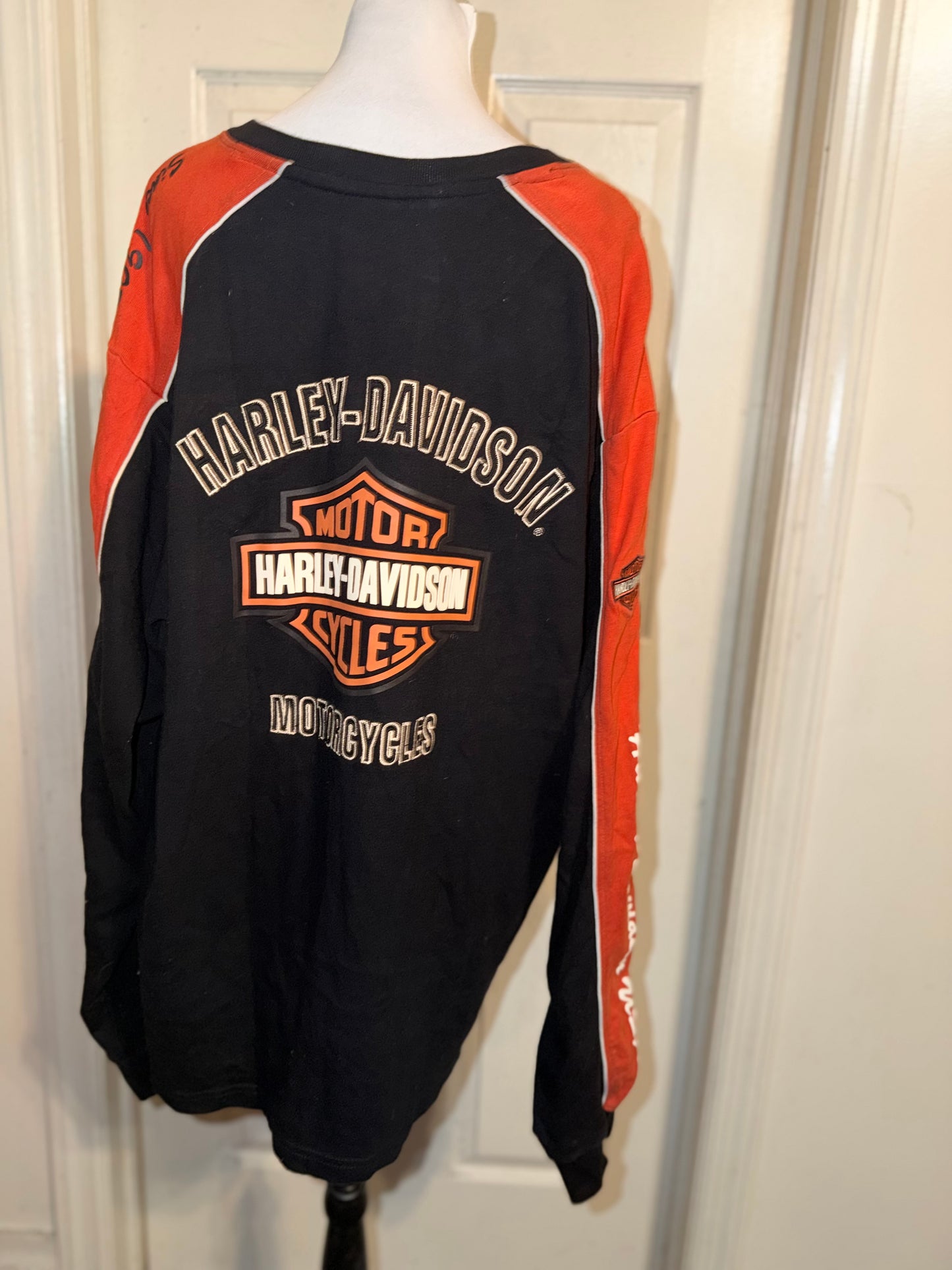 Harley Davidson Double Sided Oversized Distressed Vintage Jersey Sweatshirt