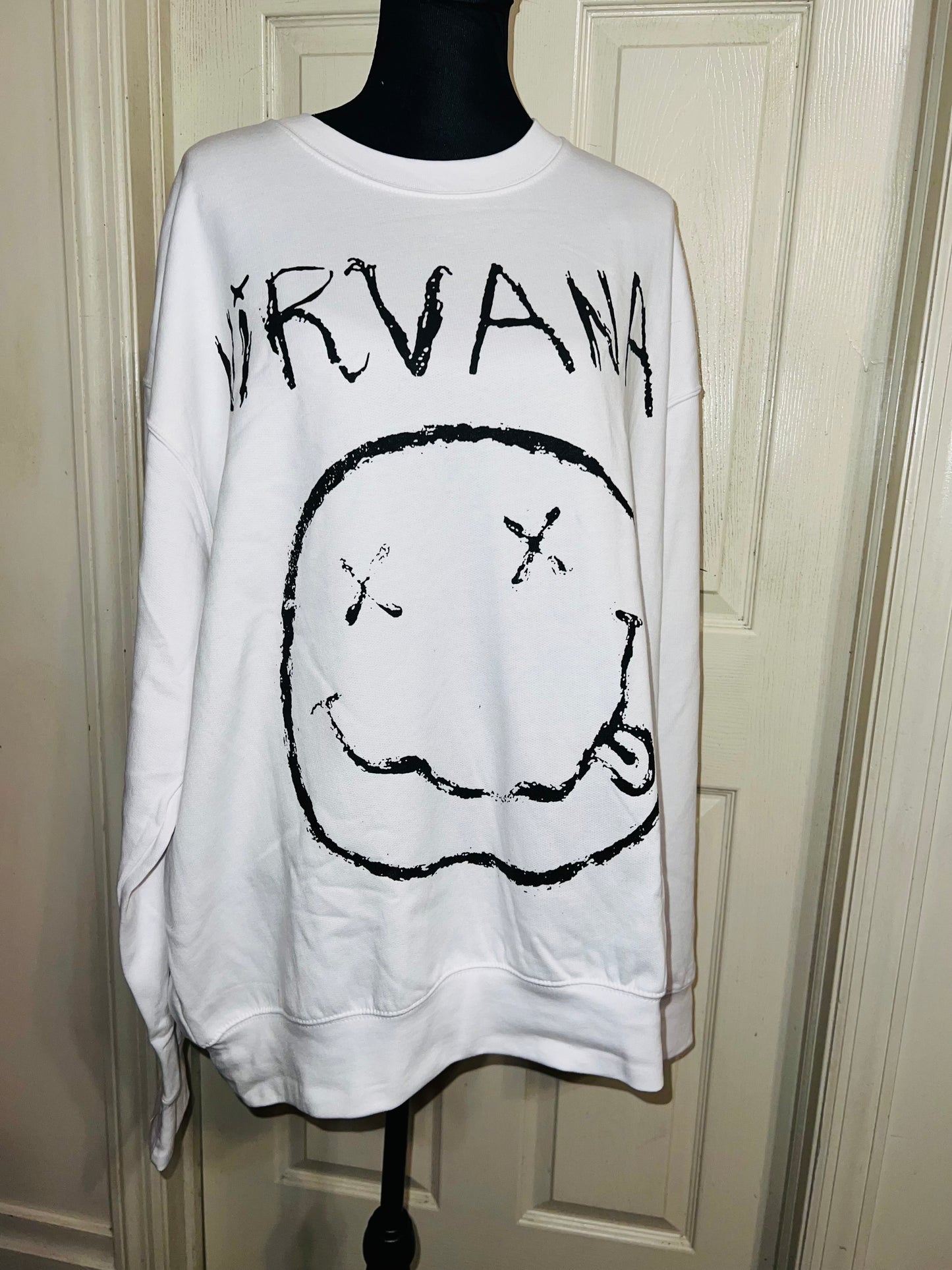 Nirvana Oversized Distressed Sweatshirt