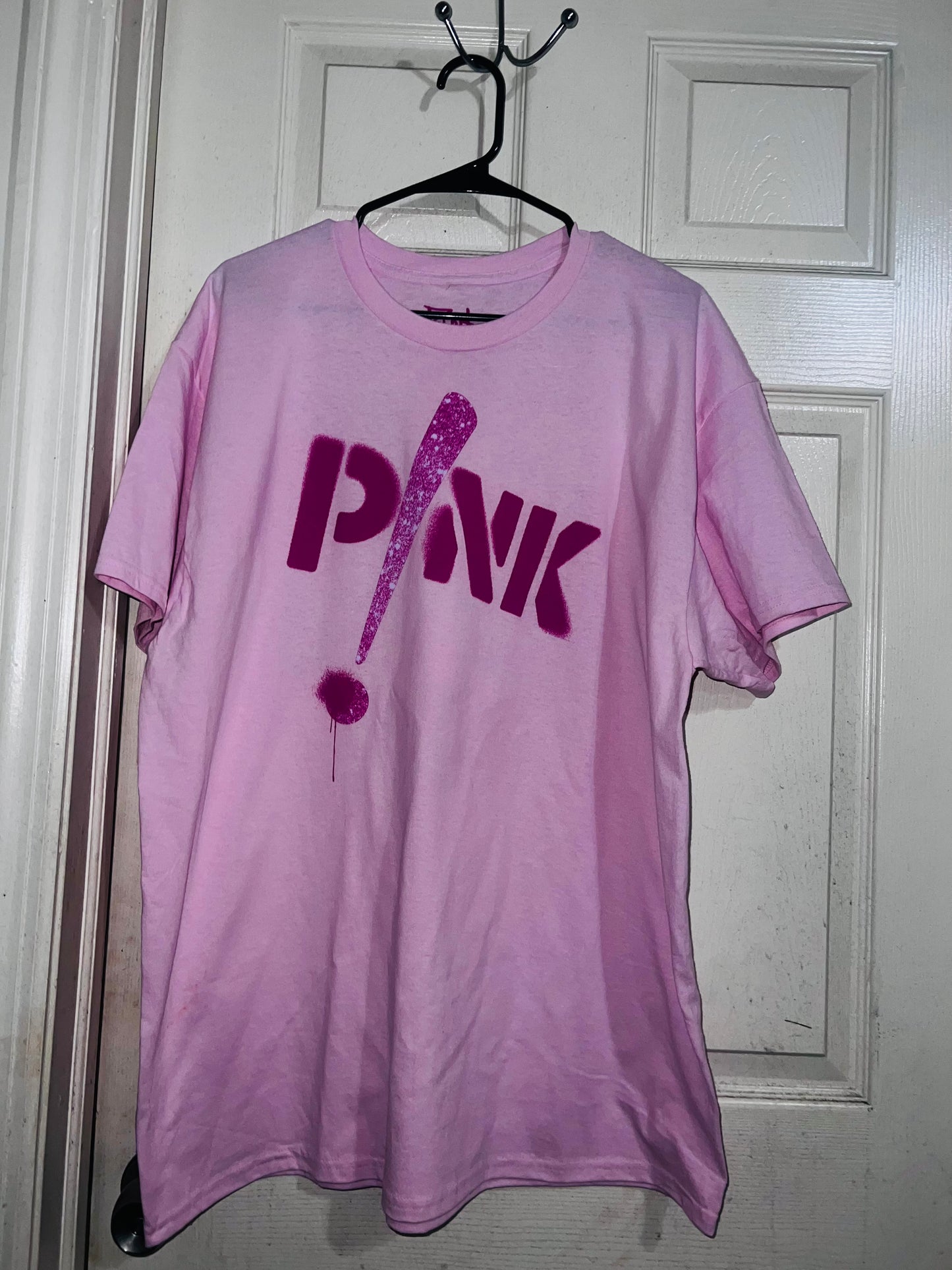 P!NK Double Sided Oversized Distressed Tee