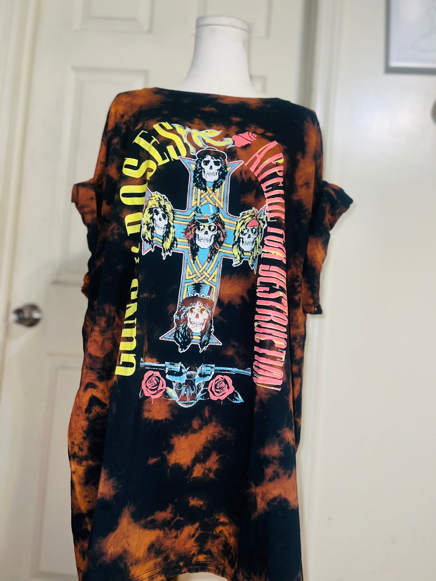 Guns N’ Roses Bleached Oversized Distressed Tee/Dress