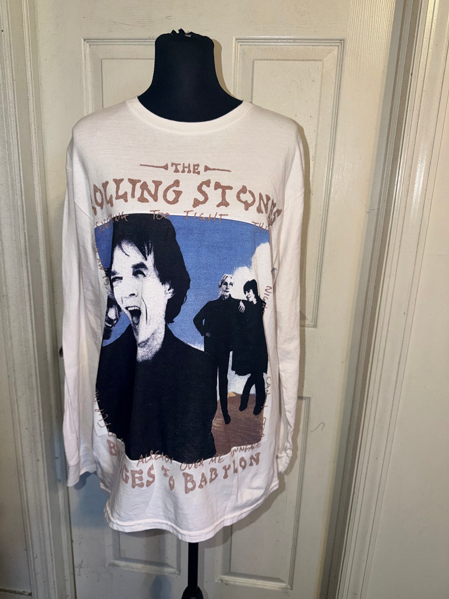 The Rolling Stones Oversized Distressed Long Sleeve Tee