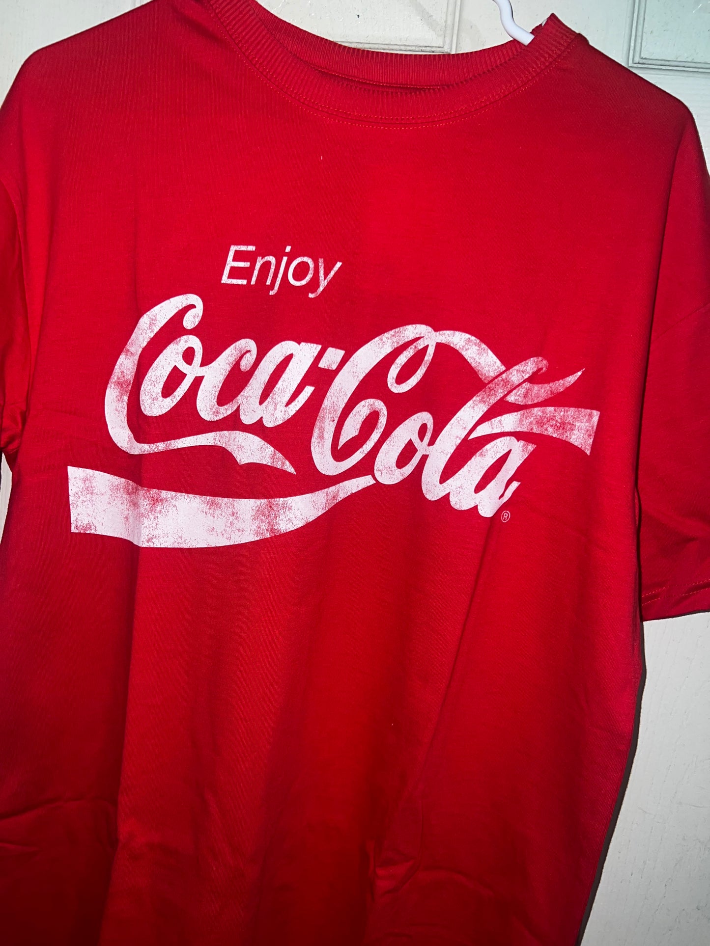 Enjoy Coca-Cola Oversized Distressed Tee