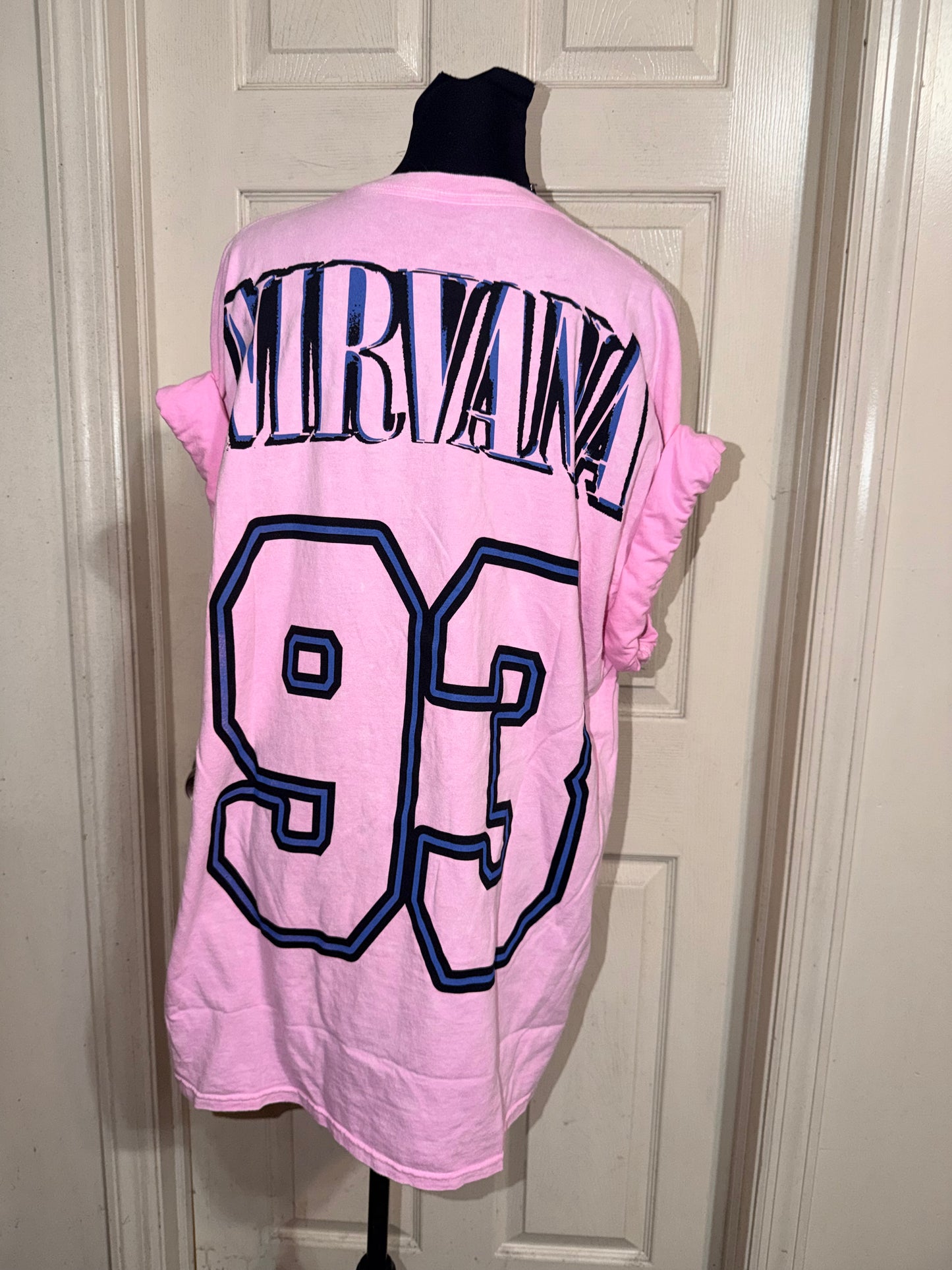 Nirvana Double Sided Oversized Distressed Tee