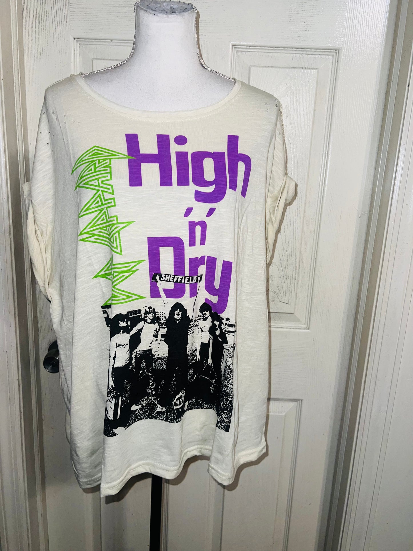 Def Leppard Oversized Distressed Tee