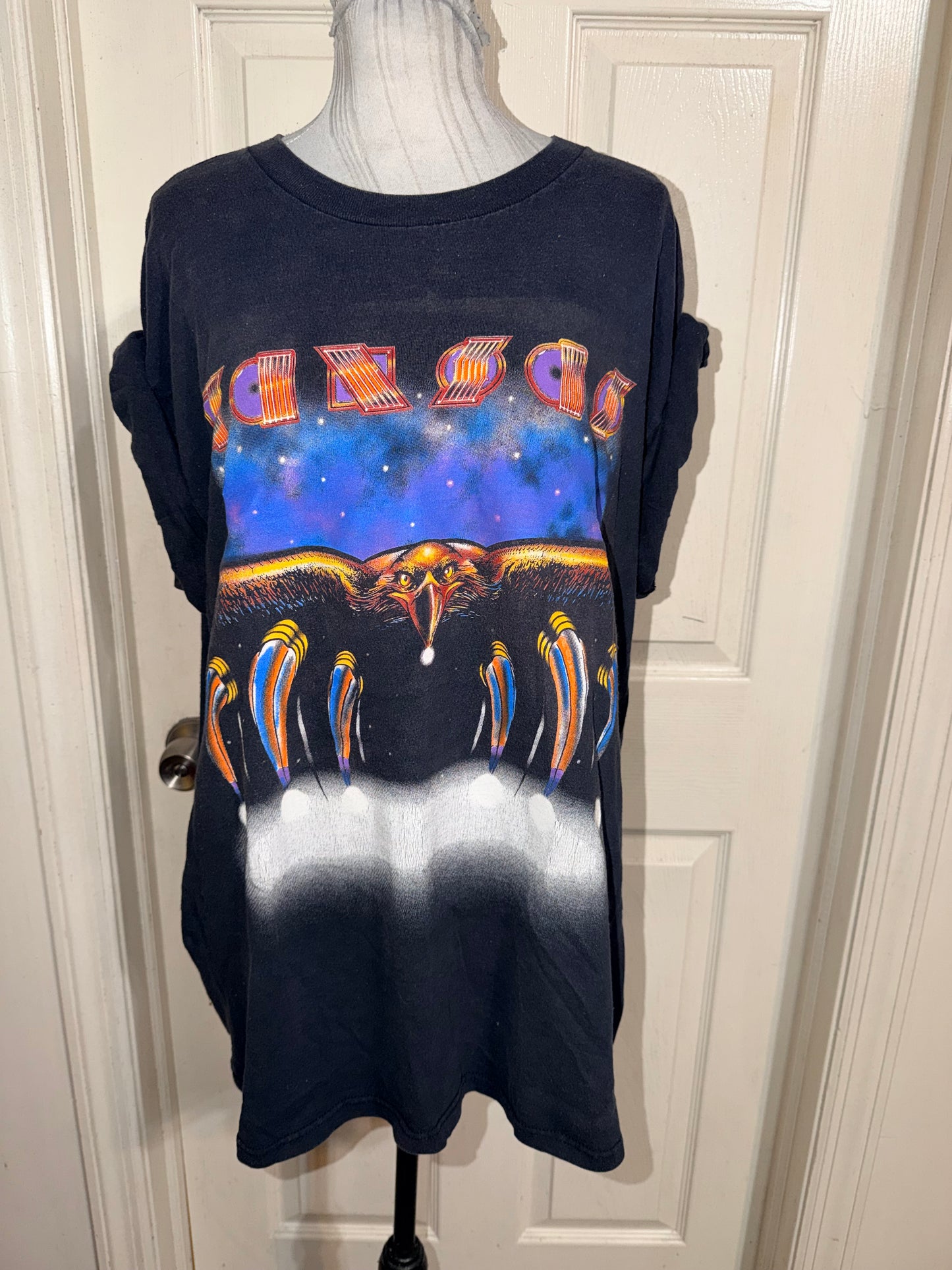 Kansas Vintage Double Sided Oversized Distressed Tee