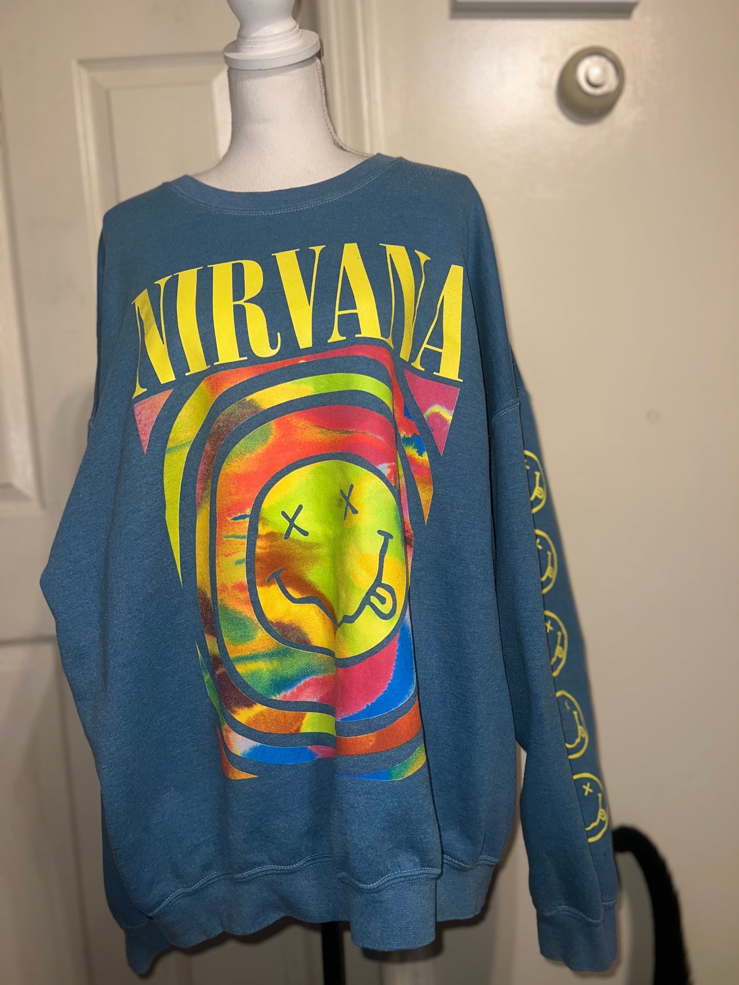 Nirvana Oversized Distressed Sweatshirt