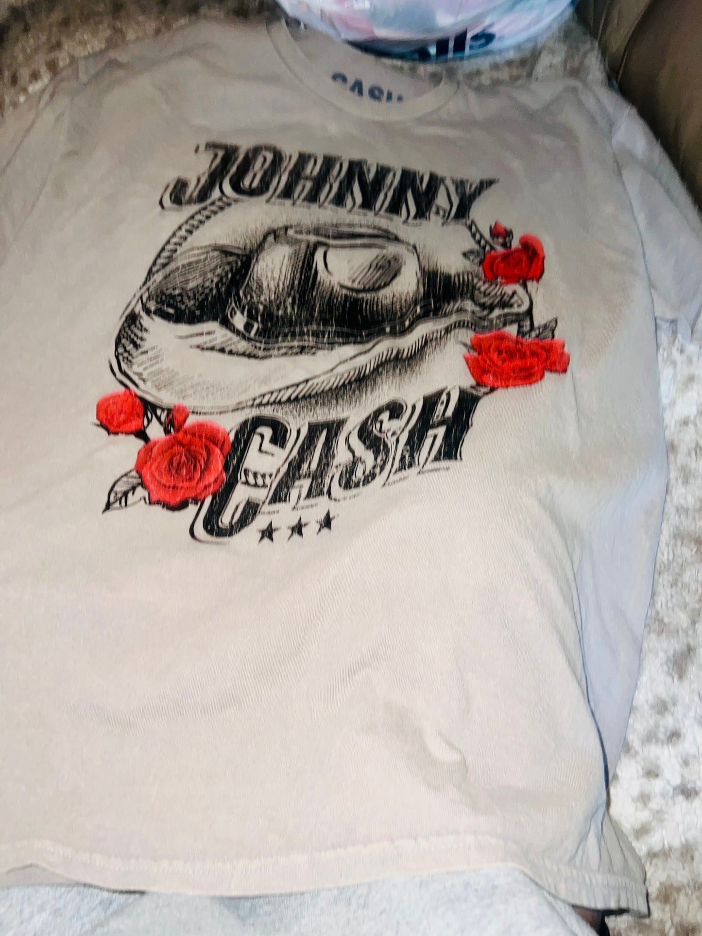 Johnny Cash Oversized Distressed Tee