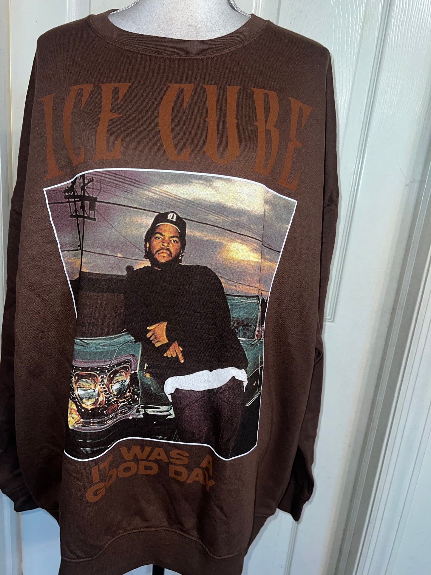 Ice Cube Oversized Distressed Sweatshirt