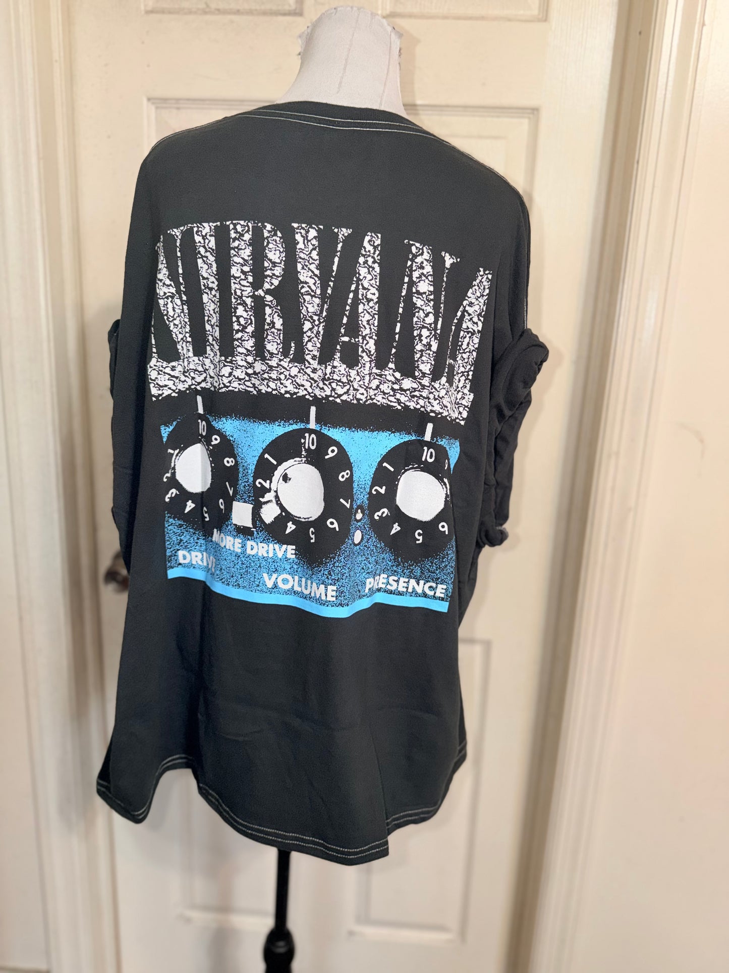Nirvana Double Sided Oversized Distressed Tee