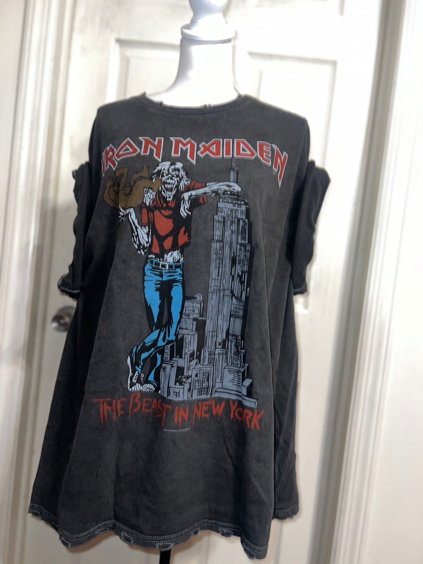 Iron Maiden Double Sided Oversized Distressed Tee