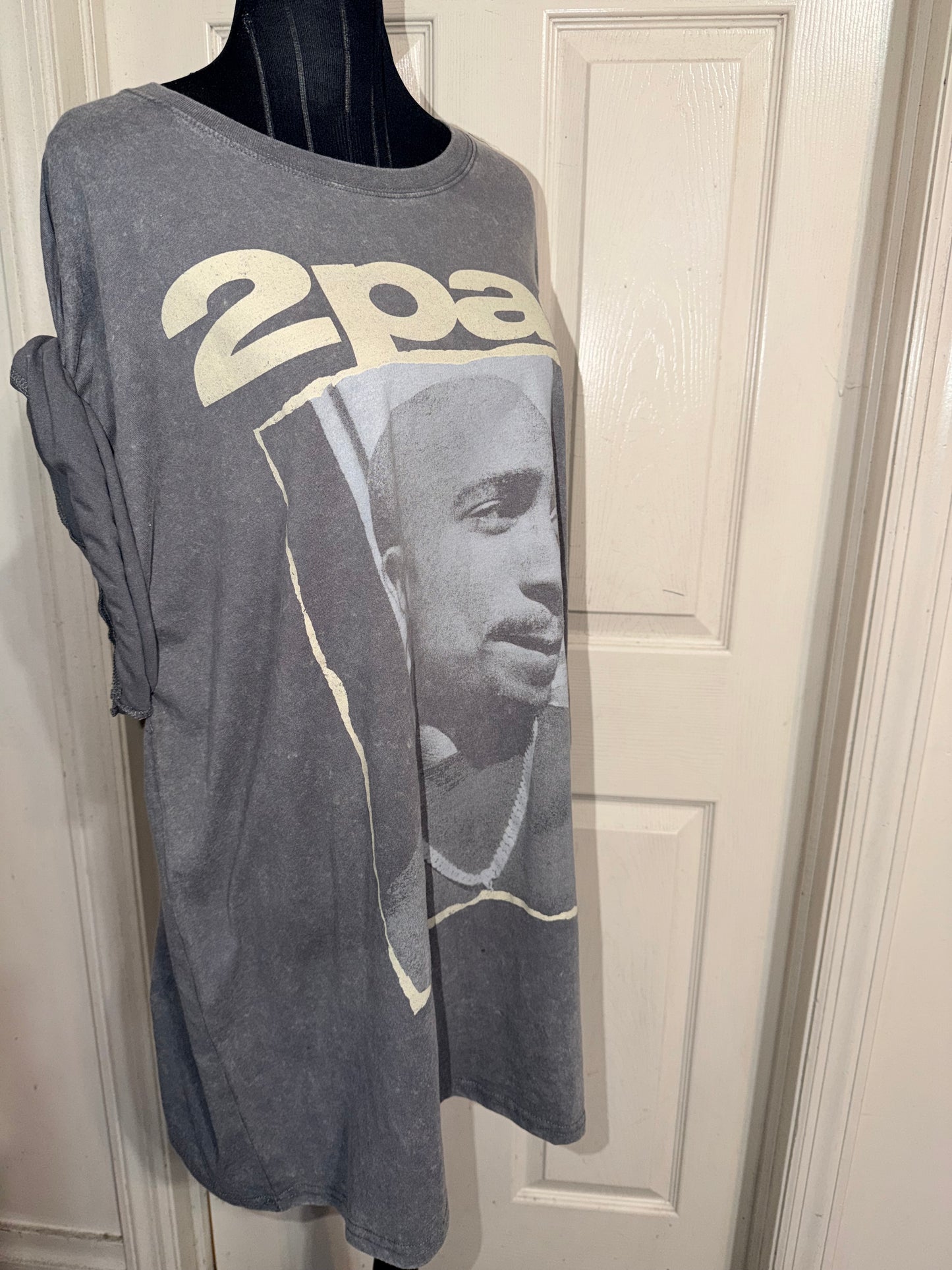 Tupac Double Sided Oversized Distressed Tee